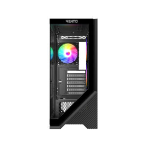 VENTO VG4202FL 750W 80+ BR GEN5 4x12CM RGB FAN E-ATX TEMPERLİ CAM 2xUSB2.0/1xUSB3.0 SİYAH GAMING KASA
